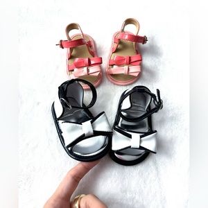 ✨ NEW SET OF 2 SIZE 3 FANCY BABY SHOES FANCY BABY SANDALS WHITE CORAL✨